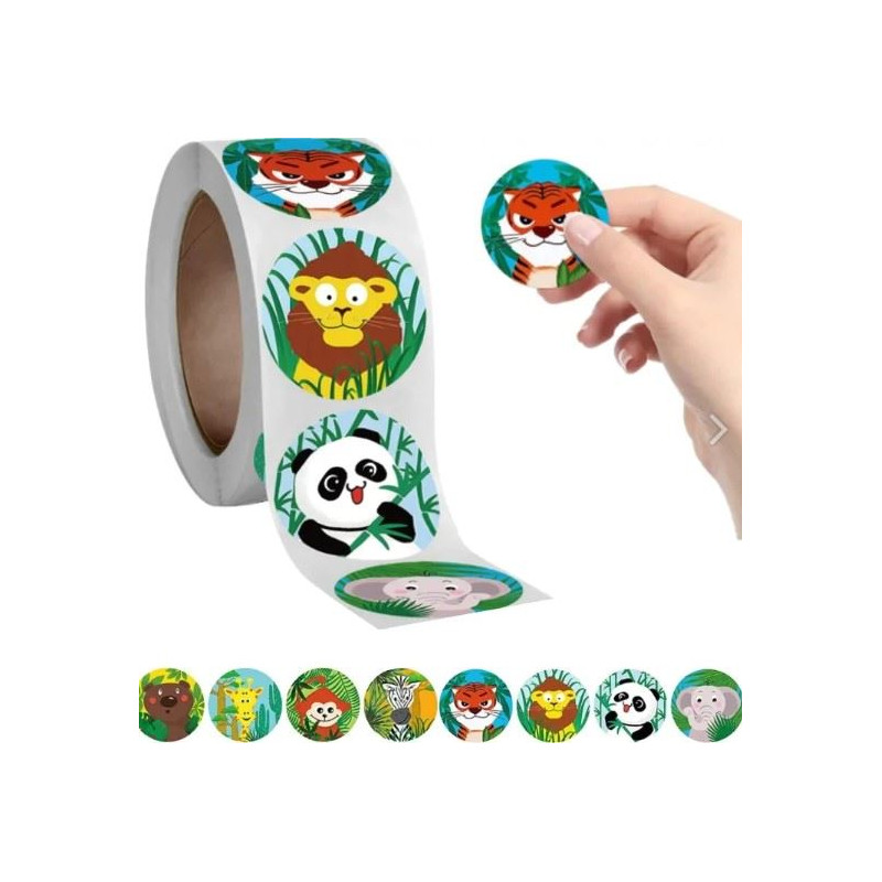 Naklejki motywacyjne dla dzieci ZOO 2 500szt