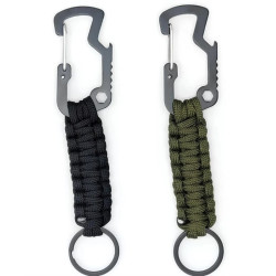 Uchwyt / karabińczyk taktyczny z linką paracord cz