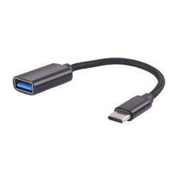 Adapter przejściówka USB Typ C USB-C HOST / USB USB-A na kablu OTG czarny