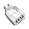 Ładowarka sieciowa USB A x4 QC 3.0 biała
