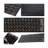 Naklejki na klawiaturę CYRYLICA + QWERTY 11x13mm - samoprzylepne nakładki na klawisze i przyciski laptopa i komputera