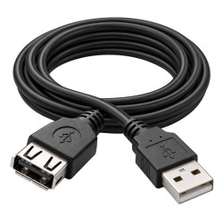 Przedłużacz USB-A 2.0 3m czarny - kabel wtyk-gniazdo