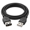 Przedłużacz USB-A 2.0 3m czarny - kabel wtyk-gniazdo