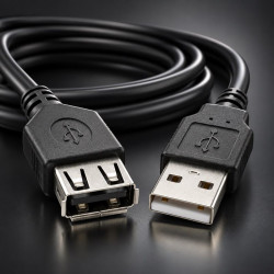 Przedłużacz USB-A 2.0 3m czarny - kabel wtyk-gniazdo