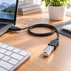 Przedłużacz USB-A 2.0 3m czarny - kabel wtyk-gniazdo