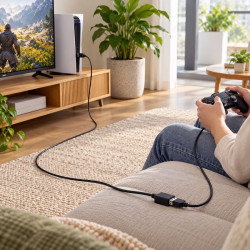 Przedłużacz USB-A 2.0 3m czarny - kabel wtyk-gniazdo