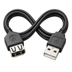 Przedłużacz USB-A 2.0 kabel A-A 1m czarny