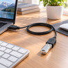 Przedłużacz USB-A 2.0 1m czarny - kabel wtyk-gniazdo