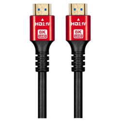 Kabel HDMI 2.1 8K UHD 48 Gbps złote wtyki 1m czarny