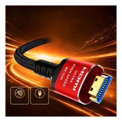 Kabel HDMI 2.1 8K UHD 48 Gbps złote wtyki 1m czarny