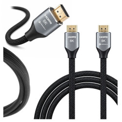 Kabel HDMI 2.1 8K 4K UHD 48 Gbps 1m oplot czarny