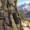 Karabińczyk taktyczny z linką paracord brelok 16 cm czarny