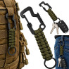 Karabińczyk taktyczny z linką paracord brelok 16 cm zielony