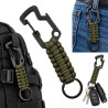 Karabińczyk taktyczny z linką paracord brelok 16 cm zielony