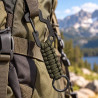 Karabińczyk taktyczny z linką paracord brelok 16 cm zielony