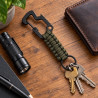 Karabińczyk taktyczny z linką paracord brelok 16 cm zielony