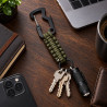 Karabińczyk taktyczny z linką paracord brelok 16 cm zielony