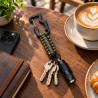 Karabińczyk taktyczny z linką paracord brelok 16 cm zielony