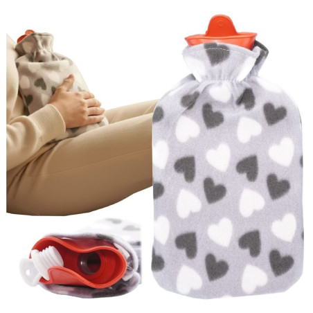 Termofor gumowy 1700ml z miękkim pokrowcem