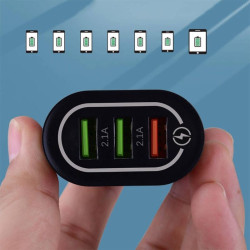 Ładowarka sieciowa QC 3.0 3 x USB czarna