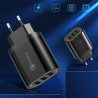 Ładowarka sieciowa QC 3.0 3 x USB czarna