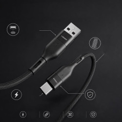 Kabel USB-A do USB-C PD 100W 5A 1,2 m czarny