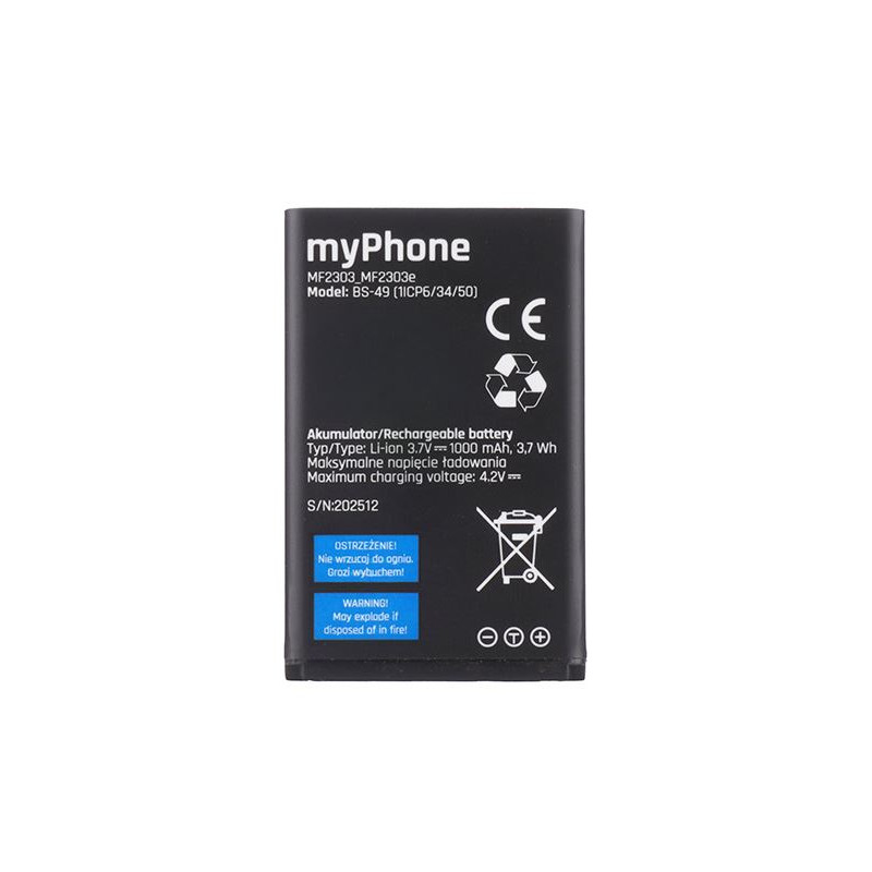 Oryginalna bateria BS-49 do telefonu myPhone 2240 LTE / Flip LTE / Waltz akumulator 1000 mAh