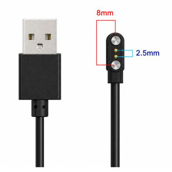 Ładowarka magnetyczna do smartwatch 2 PIN 2,5mm N+/S-