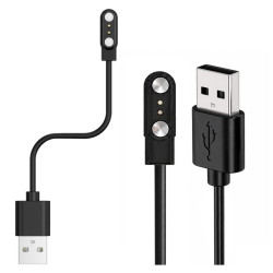 Ładowarka kabel magnetyczny do smartwatch 2 PIN 3,5mm 55cm czarna