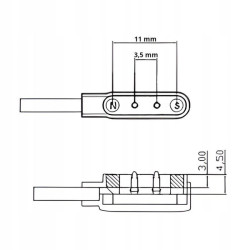 Ładowarka kabel magnetyczny do smartwatch 2 PIN 3,5mm