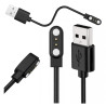 Ładowarka kabel magnetyczny do smartwatch 2 PIN 2,5mm 55cm N-/S+ czarna