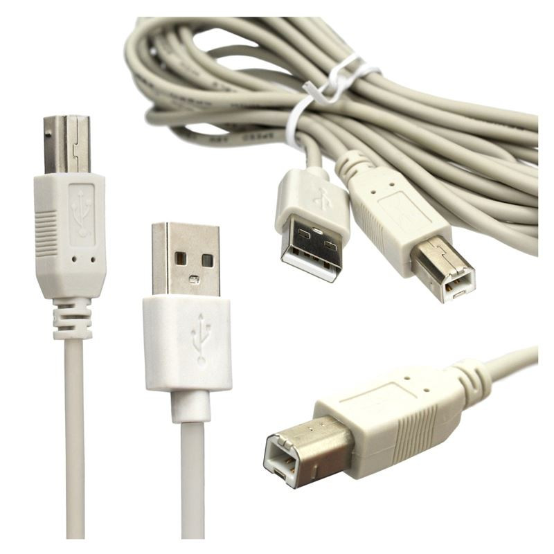 Kabel USB-A - USB-B 3m szary - długi do drukarki