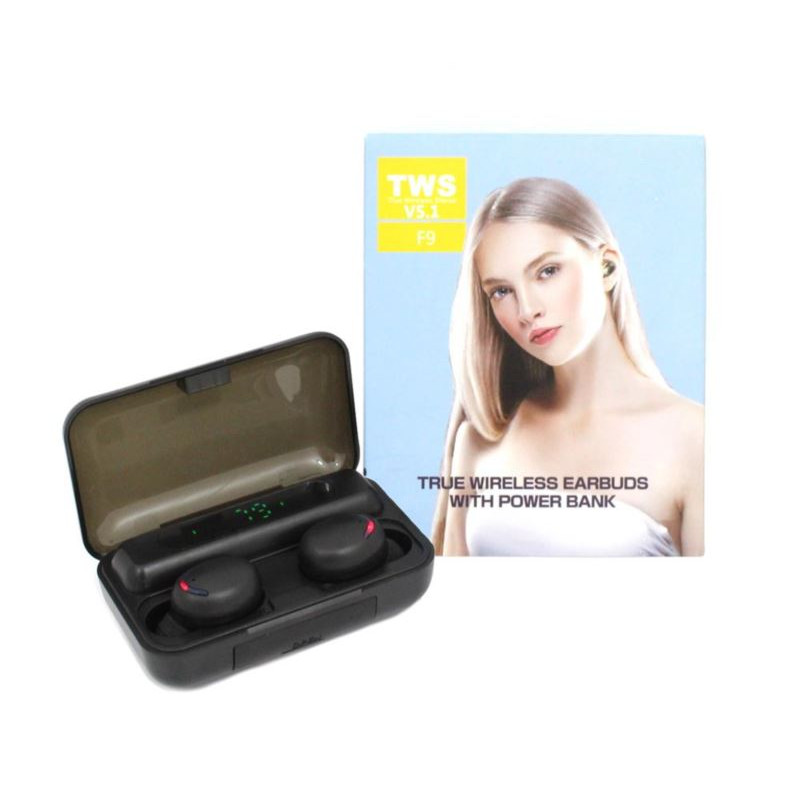 Słuchawki bluetooth bezprzewodowe F9+-5c czarne