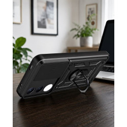 Etui pancerne CamShield Ring na telefon Vivo V70 FE 5G czarne