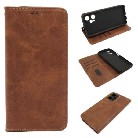 Etui Smart Lichi do telefonu Realme 9 5G RMX3388 / 9 Pro RMX3472 RMX3471 brązowe