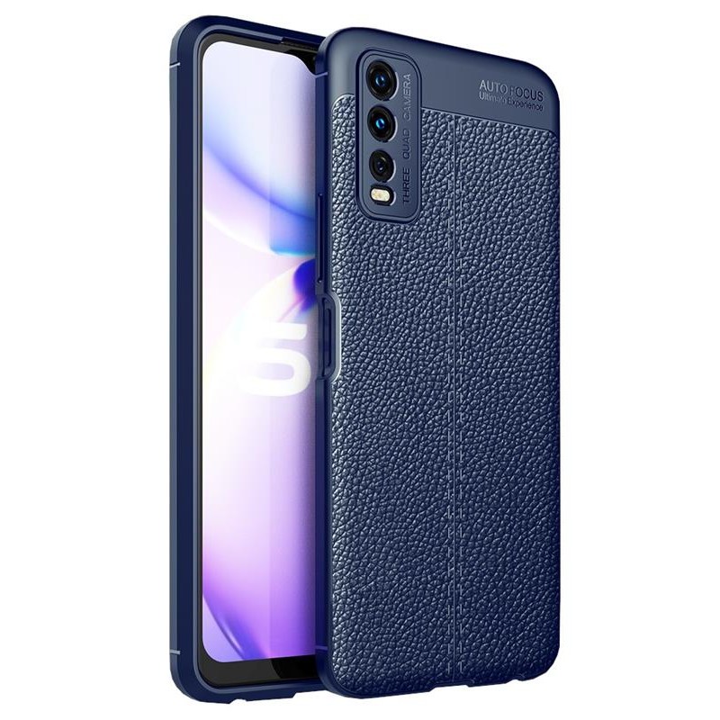 Etui Leather na telefon Vivo Y11s Y20s Y12s Y20i Y30 granatowe