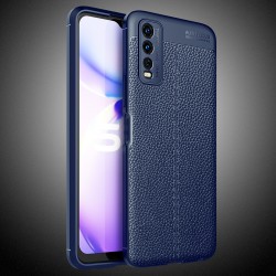 Etui Leather na telefon Vivo Y11s Y20s Y12s Y20i Y30 granatowe